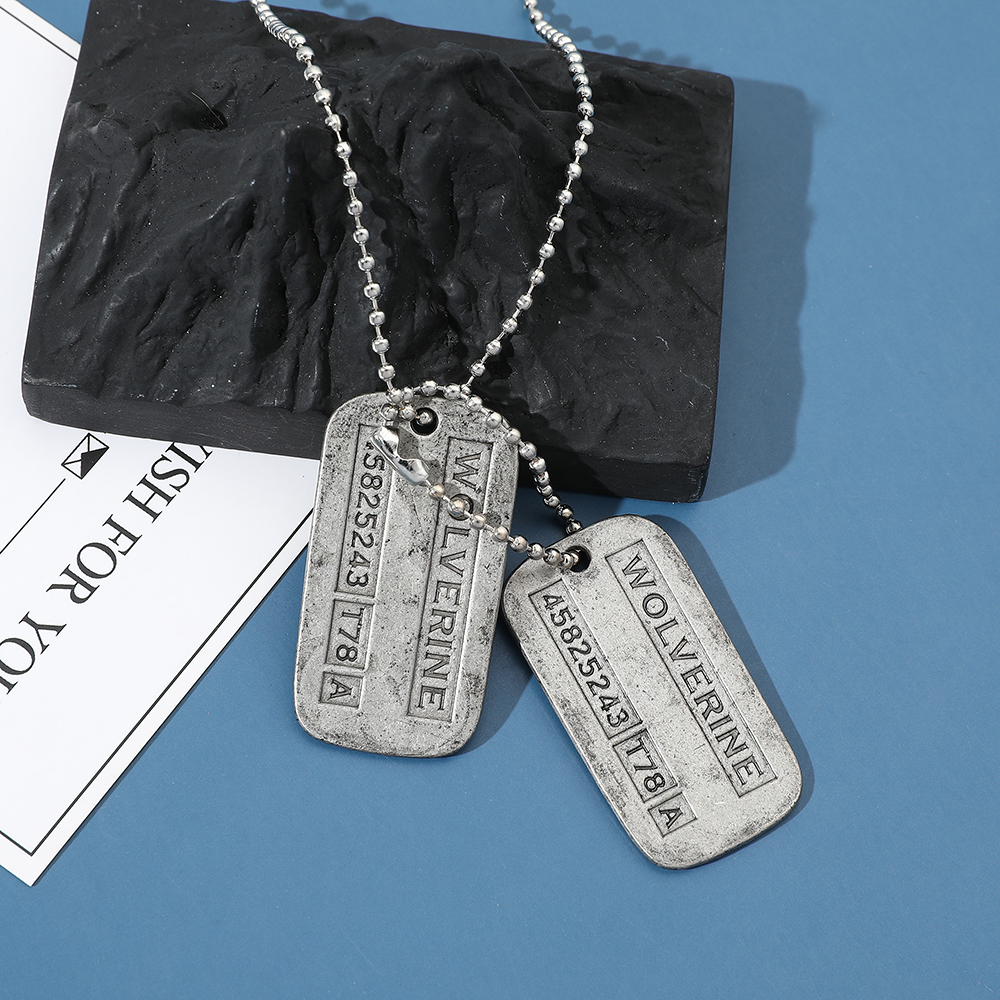 Men'S Accessories Gift Ideas - Retro Hip Hop Wolverine Double Tag