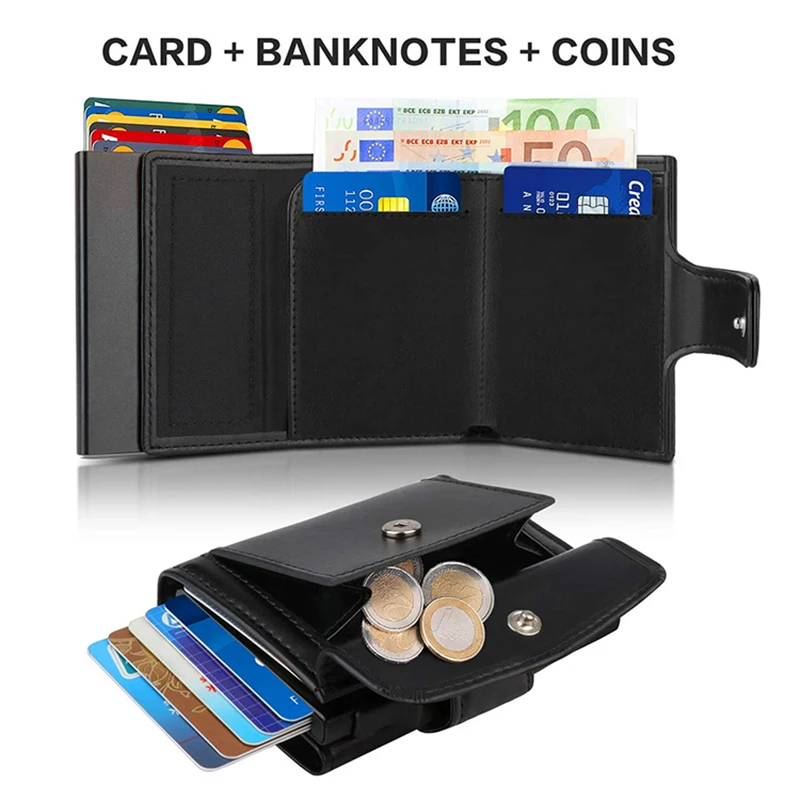 Metal Business Card Case Rfid  - Coin Holder Men 리뷰 및 가격