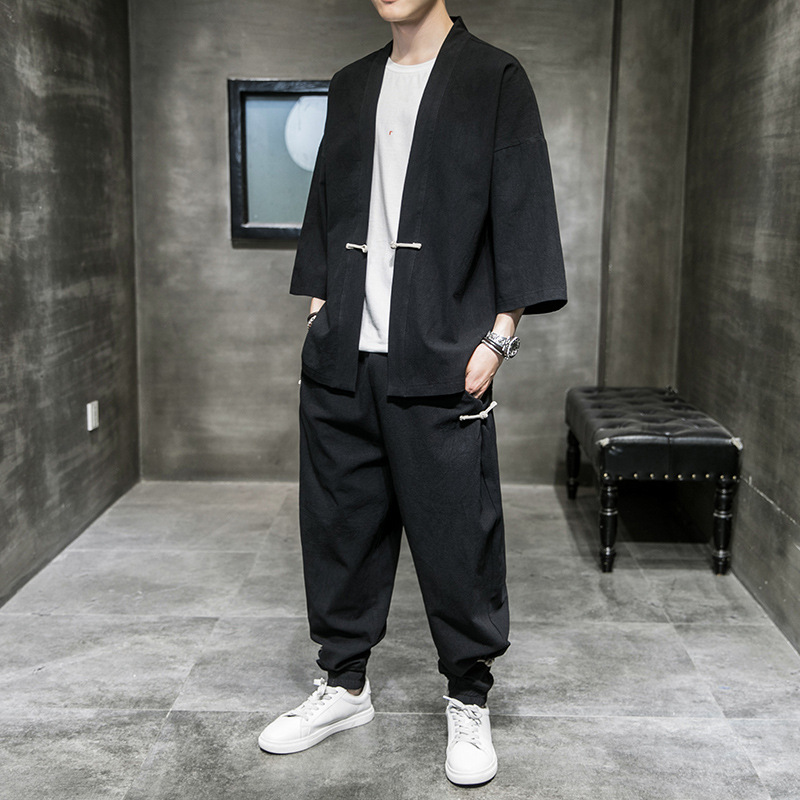 Men's Retro Cardigan Loose Pan - Men'S Kimono Accessories 리뷰 및 가격