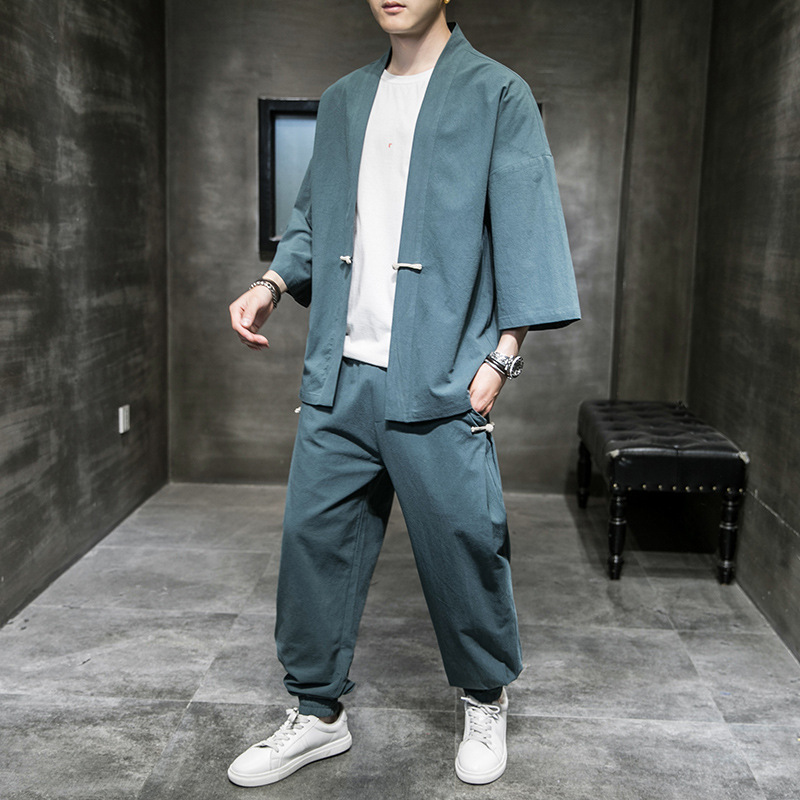 Men's Retro Cardigan Loose Pan - Men'S Kimono Accessories 리뷰 및 가격