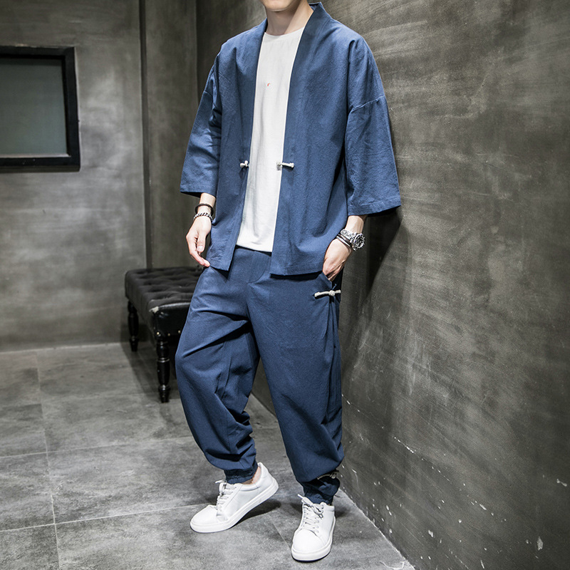 Men's Retro Cardigan Loose Pan - Men'S Kimono Accessories 리뷰 및 가격