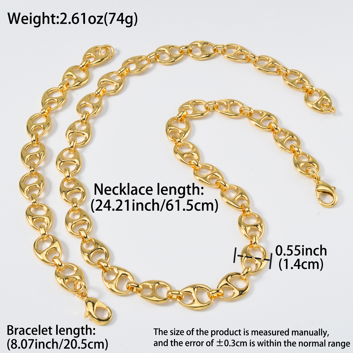 Pig Nose 18k Gold Plated Neckl - Men'S Accessories Dubai 리뷰 및 가격