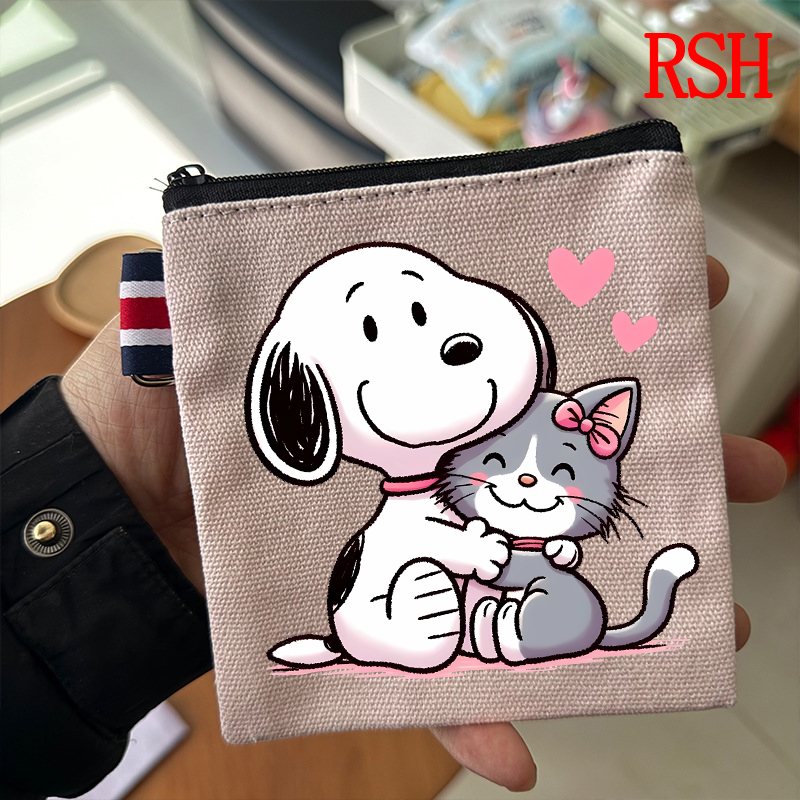 Snoopy Canvas Wallet Anime Car - Coin Holder Men 리뷰 및 가격