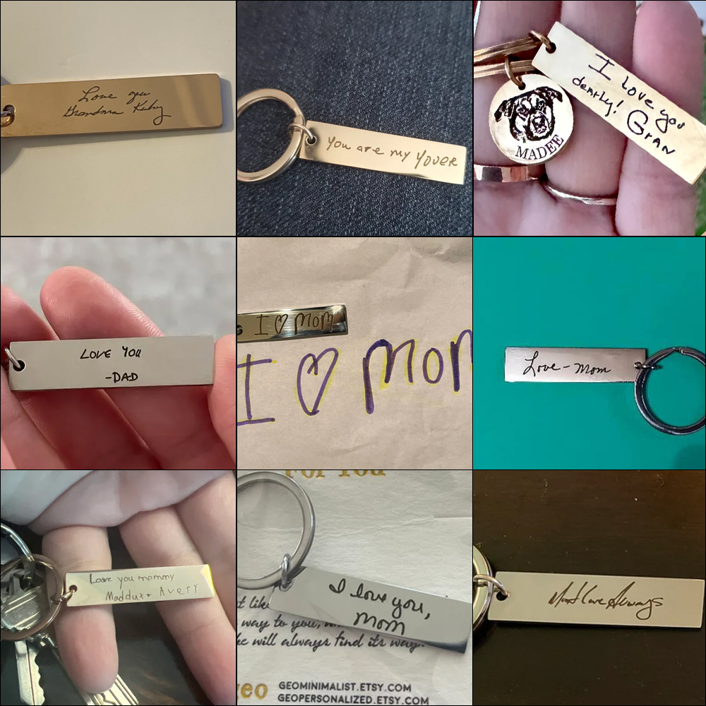 Actual Handwriting Keychain Cu - Men'S Accessories Gift Ideas 리뷰 및 가격