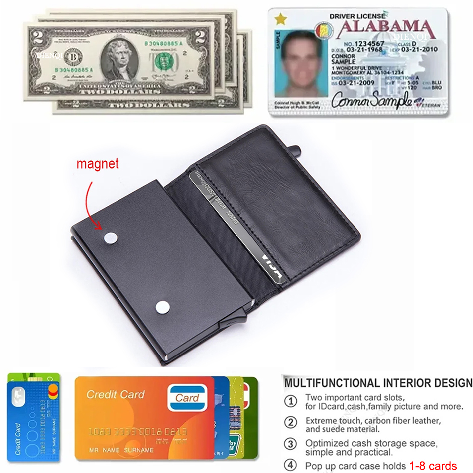 RFID Blocking Card Wallet Magn - Coin Holder Men 리뷰 및 가격