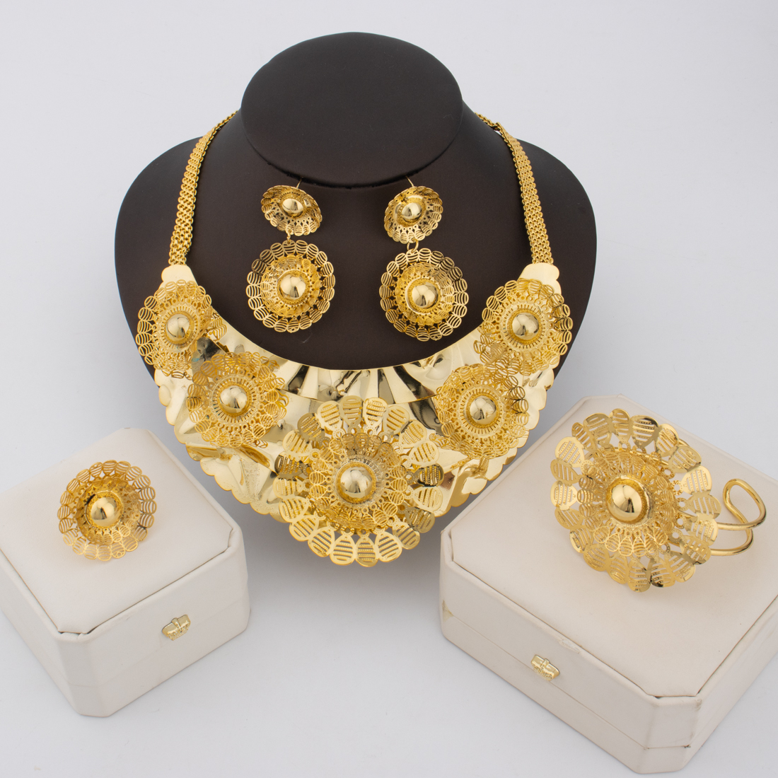 24K Gold Flower Jewelry Set fo - Men'S Accessories Dubai 리뷰 및 가격