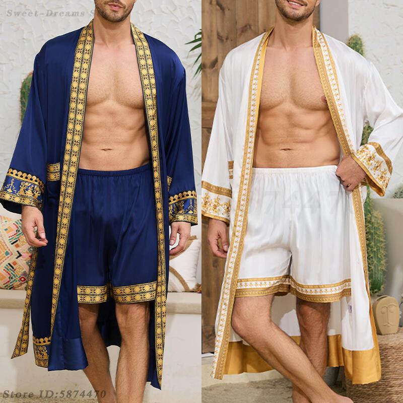 Men's Long Robe Pajamas Set Ba - Men'S Kimono Accessories 리뷰 및 가격