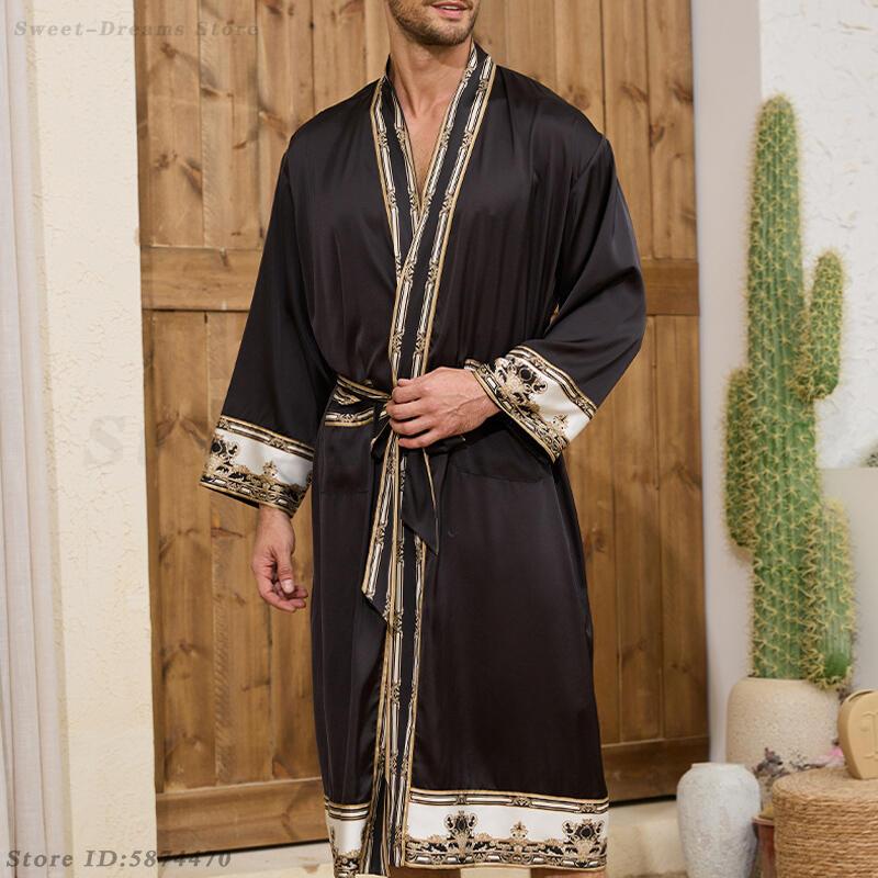 Men's Long Robe Pajamas Set Ba - Men'S Kimono Accessories 리뷰 및 가격